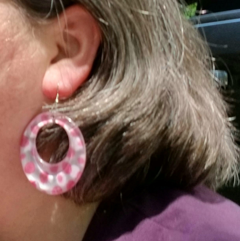 A pair of acrylic earrings